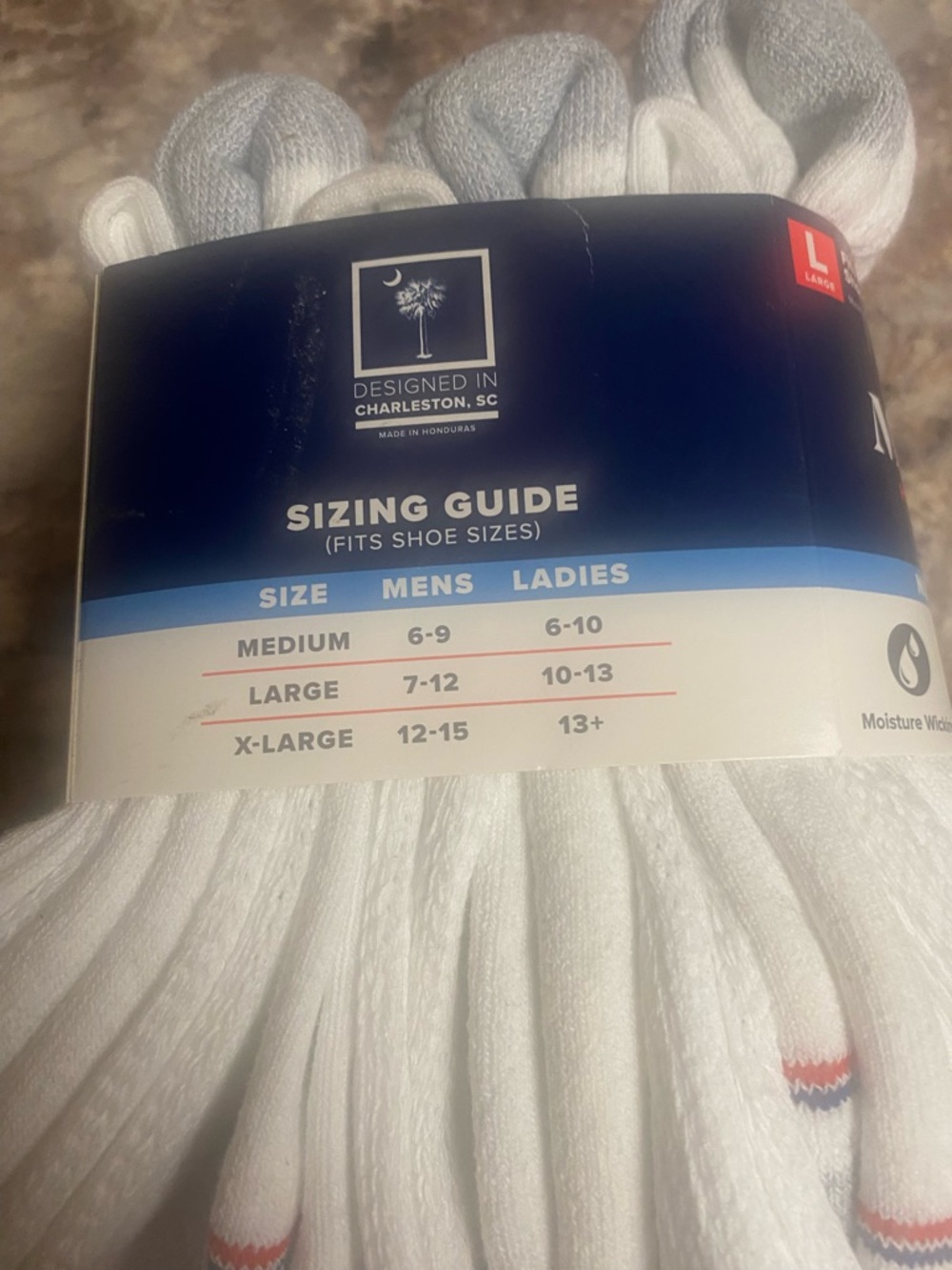 White Cushioned Non-Binding Crew Socks - Pack of 6 - Picture 3 of 6